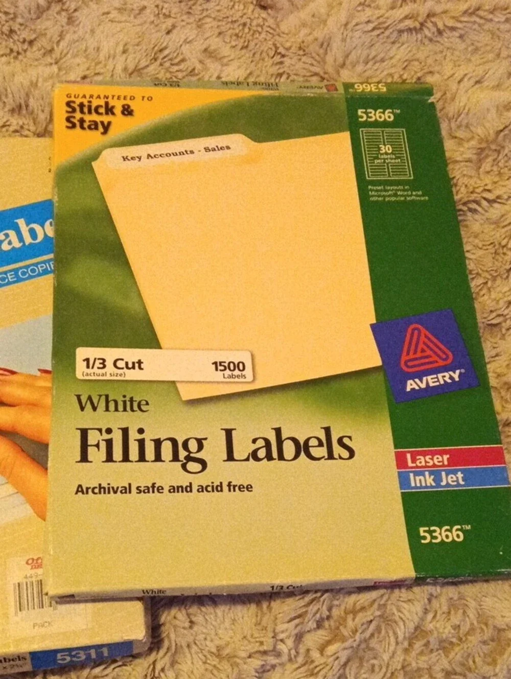 Avery White and Clear Copier & Filing Label Packs 3 Pack